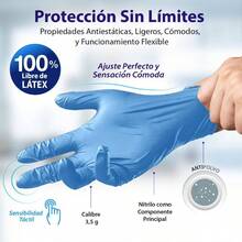 Best Trading Guantes Nitrilo Color Azul: Libres de Ltex y Vinyl, Alta Calidad Premium, Tecnologa Touchscreen. Comodidad, Seguridad y Funcionalidad en tus Manos - M - Ver 2