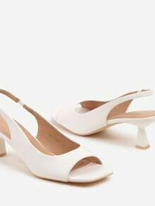 Women's Casual Solid Color Comfortable High Heel Sandals For Daily Wear, Summer - White - View 6