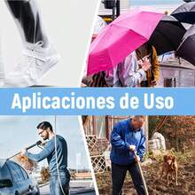 Bonbell Protector de Zapatos Iluvia, Cubre Zapatos Impermeable, Botas de Lluvia Plegable, Funda Antideslizante y Reutilizable con Cinta Reflectante, Cubrecalzado para Motocicleta, Tenis y Ciclismo - BLANCO - Ver 8