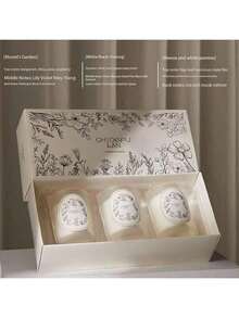 3/Hộp/1 nến cốc cát sáng tạo, nến thơm làm từ sáp đậu nành tự nhiên, có nhiều hương thơm cho bạn lựa chọn. Được làm từ hương thơm thực vật tự nhiên, bao gồm hương hoa và hương trái cây. - trắng - Xem 14