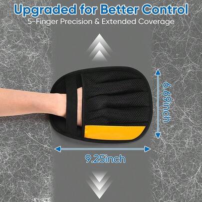 Pet Hair Removal Glove, Five-Finger Electrostatic Reusable & Quick-Clean Grooming Remover Gloves For Dogs & Cats, Gently Remove Fur From Furniture, Laundry, Carpet & Car Seats