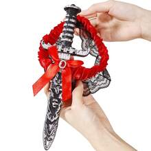 2 Pcs Pirate Sword With Lace Bow Womens Pirate Costume Toy Sword With Thigh Garter Pirate Costume Women Pirate Accessories{"Color_name":"Red-Grey"} - Đỏ xám - Xem 4