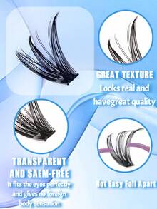 580-Piece D-Shaped, Large-Capacity Eyelash Kit; Includes 30D, 40D, 50D, 60D, 80D, And 100D Volume Lashes; For Natural-Looking Eye Makeup; 10-16mm Length, Mixed-Length, Waterproof Synthetic Mink Fiber; 3D Individual Lash Clusters; Easy To Carry, Reusable; Suitable For Daily Wear, Vacations, Everyday Makeup, Cosplay, Full Makeup Looks, And Daily Use; Eyelash Extensions, Individual Lashes, False Eyelashes.