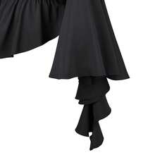 Womens Tops And Blouses Victorian Pirate Skirt Costumes Steampunk Plus Size Renaissance Shirt{"Size_name":"XX-Large","Color_name":"33046black"} - 33046黑色 - 查看 8