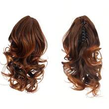 10 Inch Ponytail Extensions Clip On Ponytail Extensions Curly Wavy Ponytail Extensions Synthetic Heat-Resistant Claw Clip Ponytail Extensions For Women & Girls Voluminous Claw Clip Hairpiece For Weddings Parties & Everyday Wear,Halloween, Party