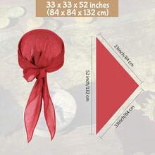 Zando Pirate Accessories Women Men Teens - Pirate Bandana Head Scarf Hat Belt Sash For Halloween Renaissance Themed Cosplay{"Size_name":"OneSize","Color_name":"01Red"} - 01Đỏ - Xem 3