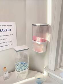 1个壁挂式洗衣液分配器 - 多功能收纳，可放置洗衣香氛增香剂，带杯子 - 彩色 - 查看 8