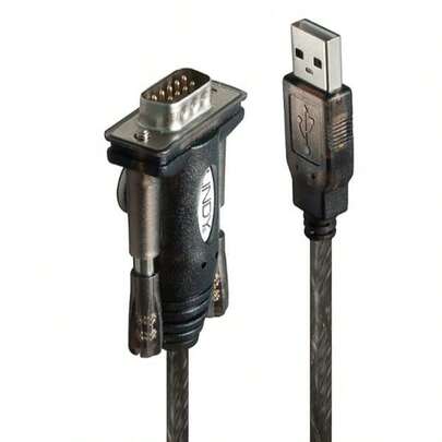 Lindy 42855 Serielles Kabel Grau, Transparent 1,5 m USB Typ A DB-9