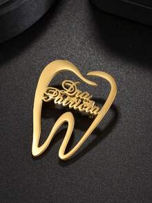 Customized Name Brooch Stainless Steel Dentist Doctor Jewelry Gift For Doctor- For Kids - Multicolor - View 6