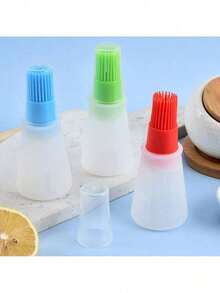 Silicone Oil Brush With Integrated Bottle - High-Temperature Resistant For BBQ, Air Fryer & Baking - Kitchen Essential - 1PC-blue - View 7