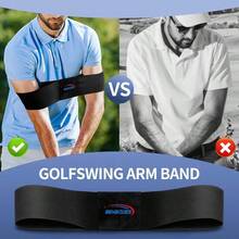 Swing Training Aid - Muscle Connection Swing Corrector Golfers, Arm Elbow Posture Trainer RightLeft Handed Beginners, Trainer Arm Band IndoorOutdoor Club Practice - 黑色 - 查看 5