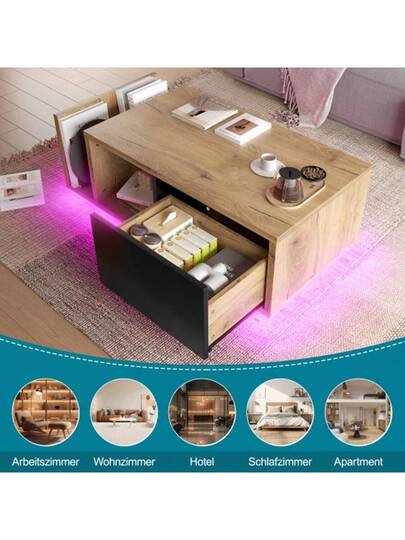 Multifunctional Retro Sideboard Roomdivider Integrated LED Lighting Zeitloses Holz Metal Mit Cleverem Stauraum Für Individuall Dimmbares Wohlfühl Ambiente view 5