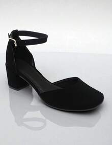 Comfortable Women's Sandals With Medium Thick Heel, Animal Print And Closed Design, Elegant Fashion - Black - View 6
