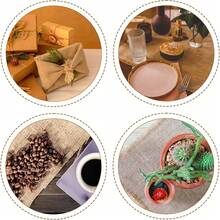 Lino grueso - Tela de lino natural gruesa y duradera, adecuada para paneles de exhibición en el aula, manualidades, caminos de mesa, bodas, etc. - Fácil de cortar, arpillera - Multicolor - Ver 8