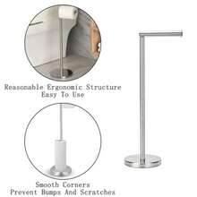 Toilet Paper Holder Roll Stand Tissue Roll Storage Holder Standing Toilet Tissue Paper Roll Storage Shelf For Bathroom Silver - Silver - View 4