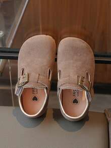 1 Pair Round Toe Soft Bottom Hook And Loop Casual Flats, Suitable For Students Everyday Wear, Spring/Autumn, Infant/Toddler Shoes