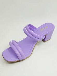 Women's Clog Sandal With Comfortable Medium Heel - 紫丁香色 - 查看 2