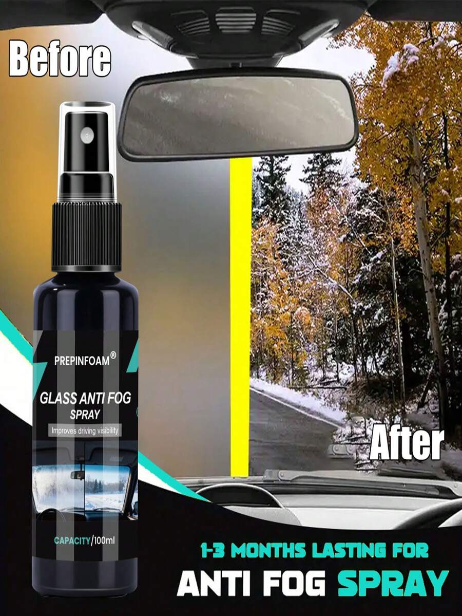 HGKJ-P108 Glass Anti Fog Agent Winter Longlasting Prevents Fogging Clear, Vision Interior Windshield Auto Accessory, Car Care Detail, Automobile Windshield Anti-Fog And Anti-Rain Agent, Windshield Mirror Cleaning And Defogging Water Repellent Coating Agent, Works On Car/Glasses/Goggles - Multicolor - View 1