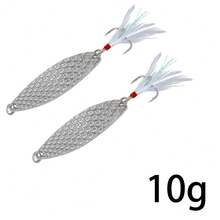 2/4pcs Fish-Scale Pattern Red Dot Metal Spinner Spoon Fishing Lure Silver/Gold Metal Bait Bass Bait Feather Hook