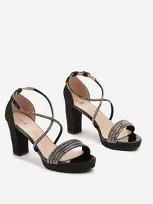 Sparkly Platform Heels Women's Evening/Party Sandals Summer - Black - View 5