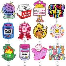 12 PCS Funny Badge Reels Bulk Cute Nurse Badge Holders Retractable Id Clip Colorful Nursing Medical Asssitants RN LPN CNA Buddy Accessories For Work - 趣味徽章捲軸散裝 - 查看 1
