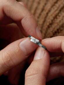 1pc Retro Minimalist Stainless Steel Letter Open Ring, Suitable For Men And Women Daily Wear - Ring - View 4