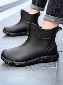 Fesd Ts 德式时尚男士短款雨靴，情侣成人防水防滑耐用橡胶鞋，适合厨房工作、户外洗车、露营、钓鱼、海滩、运动、家务，四季皆宜
