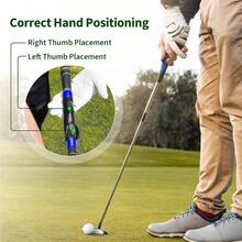 Swing Trainer Grip Trainer Set, Training Aid Improving Swing Technique And Grip Position, Beginners And Professionals - Xanh lam, Đen - Xem 4