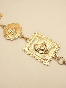 Cadena de cintura de metal bohemia vintage, accesorio de cadena versátil con decoración animal, adecuado para mujeres en todas las estaciones