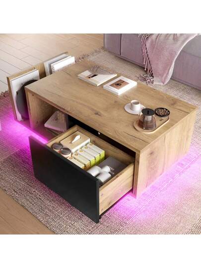 Multifunctional Retro Sideboard Roomdivider Integrated LED Lighting Zeitloses Holz Metal Mit Cleverem Stauraum Für Individuall Dimmbares Wohlfühl Ambiente