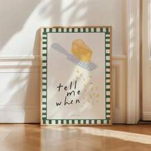 1 件趣味厨房海报 - “告诉我奶酪什么时候做好” - 极简主义奶酪设计，浅绿色背景 - 可爱的烹饪装饰，适合家庭、厨房或乔迁礼物 - 无框帆布印刷 - 非常适合奶酪爱好者和家庭厨师、餐厅装饰、俏皮艺术品、耐用墙壁艺术、食物主题艺术 - 彩色 - 查看 5