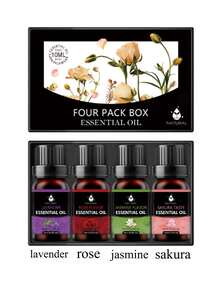 6pcs/4pcs Essential Oil Set, 8pcs/1pc Water-Soluble Aromatherapy Essential Oils, 10ml Oils In Scents Like Rose, Lavender, Vanilla, Suitable For Diffuser, Candles, Oil Burners, Humidifiers, Christmas