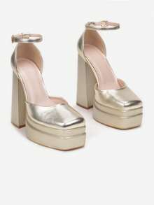 Damen Gold Plateausandalen für Sommerfeste - Gold - Übersicht 5