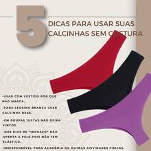 Kit 5 Calcinhas Femininas S Costura Tanga Invisível Corte a Laser Confort Dia  Dia  Não Marca Roupa