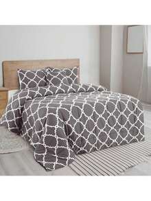 Lux Decor 5-Piece Comforter Set, Soft Microfiber Bedding With Plush Texture, All-Season Comforter, Pillow Shams And Bed Skirt Included, Elegant Hotel Collection Bedding For Bedroom, Guest Room And Home - 四葉灰 - 查看 10