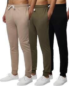 3 Pack: Men's French Terry Active Casual Jogger Sweatpants With Pockets (Available In Big & Tall) - Bộ 5 - Xem 9