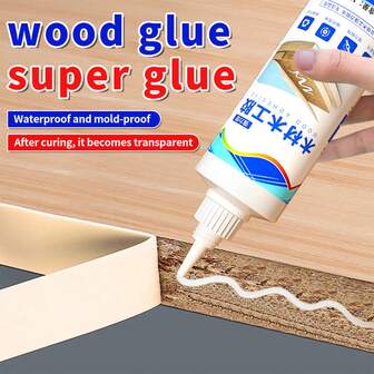 1/2 piezas Adhesivo de madera de uso pesado, adecuado para muebles, madera de secuoya, reparación de grietas en madera, sillas de madera, bancos, pisos de madera, pegamento blanco, adhesivo multiusos resistente