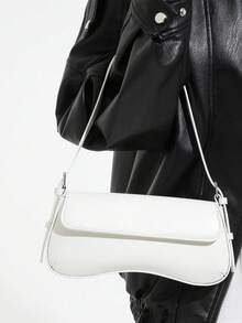 Túi đeo vai nữ kiểu Tây Ban Nha mới, kiểu dáng công sở, đa năng, tối giản, chất liệu giả da (Không bao gồm túi quà tặng) - trắng - Xem 4