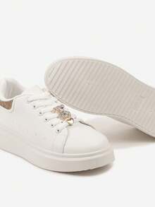 Funkelnde Plateau-Sneaker Damen Lässig Sommer Strand - Gold - Übersicht 6