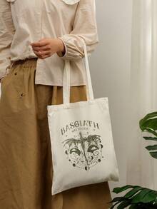 1 Pc Basgiath War Pattern Tote Bag Shoulder Bag For Travel Daily Commute Women's Reusable Shopping Bag, Best Gift For Her,  Folding Shoulder Bag Summer Beach Holiday Bag Best Gift For Fourth Wing Reader