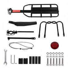 Aluminum Alloy Bicycle Rear Pannier Rack Mountain Bike Rear Carrier With Adjustable - Black - View 1