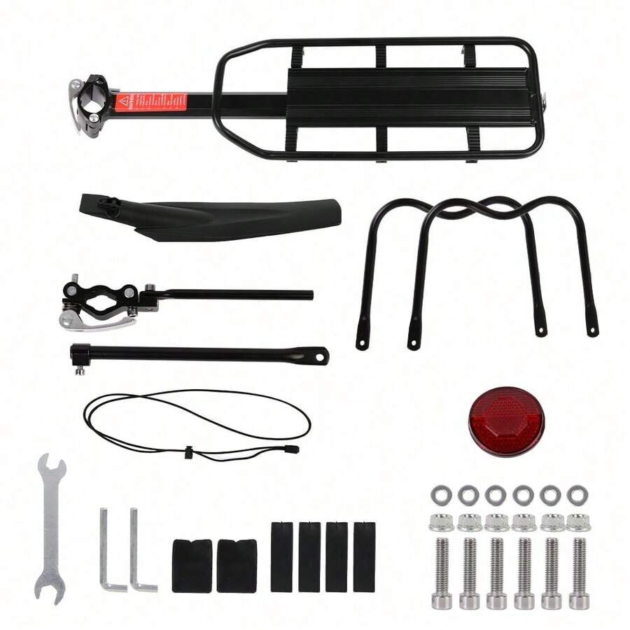 Aluminum Alloy Bicycle Rear Pannier Rack Mountain Bike Rear Carrier With Adjustable - Black - View 1