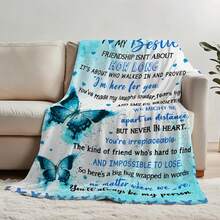 Flannel Throw Blanket,Bestie Gifts For Women, Besties Birthday Gifts Blanket, Long Distance Friendship Gift For Best Friend Woman, Besties Sister Gift Throw Blanket, Cozy Soft Flannel Blanket & Suitable For Birthday Anniversaries, Valentine's Day, Thanksgiving, Christmas, Halloween, Wedding, New Year Gifts Provide Personalized Ideal Gifts For Her, Him, Family Members, Boyfriends, Girlfriends, Fathers, Family Members, Mothers, Lovers, Daughters, Sons, Grandfathers, Grandmothers, Friends, Classmates And Pets. Sofa, Bed, Car, Bedroom, Living Room, Office, Outdoor Camping, Beach, Wall Decoration, Bedroom Decor,  Halloween Blanket, Fall Decor, Fall Decorations For Home, Christmas Party Theme Blanket, Christmas Decor, Office Decoration - 多色 1 - 查看 1