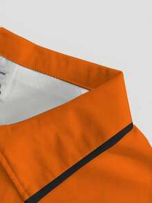 Colorblock    Summer    Regular Fit    Button Front  Button    Halloween  Christmas - 橘色 - 查看 5