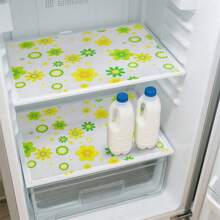 4/6pcs Thick And Durable High-Quality Small Floral Pattern Plastic Rack Padding, Durable, Stain-Resistant, Washable And Easy To Clean, Can Be Cut And Suitable For Kitchen Cabinets, Drawers And Refrigerators Rack Padding - Yellow - View 6