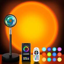 YOMYM Lampara Atardecer, Lámpara de proyección con 16 Colores Admiten Control Remoto, Proyector de Luzíris de Rotación de 360 Grados, Lámpara LED para Hogar, Dormitorio, Exterior, Jardín - 1 - Ver 8