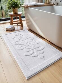 DAJIANG 1pc Flocked Bathroom Mat, White/Khaki/Dark Grey, Soft Absorbent Quality Bathroom Carpet, Simple & Elegant, Vintage European Style, Bathroom Mat Set, Cost-Effective, Bathroom Accessories, Apartment Decor, Bathroom Decor, Home Decor, Festival Decor Room, Entryway Rug, Runner Rug, Autumn, Winter, Bedroom Decoration, Autumn Decor, Carpet, Halloween, Thanksgiving Christmas Decor Kitchen Rug - White - View 6