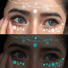 A Luminous Temporary Tattoo Sticker, Using Luminous And White Ink, Designed With A Shining Star And Eye Pattern.This Shiny, Waterproof Fake Tattoo Can Last 2 To 5 Days And Provides Effective Coverage.It Is Suitable For Use In.. - BB-lD01 - View 6