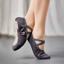 Women's Soft Bottom Patchwork Lightweight Dance Shoes - Grey - View 2