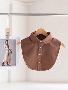 女士新款热销咖啡色假领 - 复古衬衫领款式，保暖内领，适用于毛衣/外套，可拆卸颈饰，适合休闲/办公/日常穿搭，也可用于圣诞装饰 - 彩色 - 查看 2